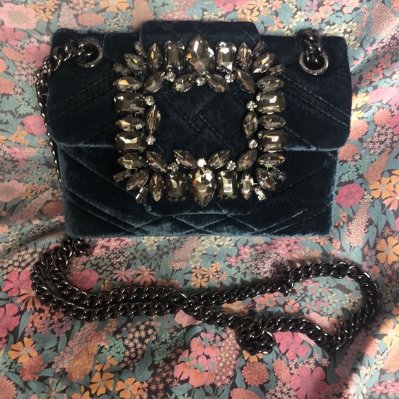 Kurt Geiger Handbags - KURT GEIGER Velvet Mini Mayfair Bag